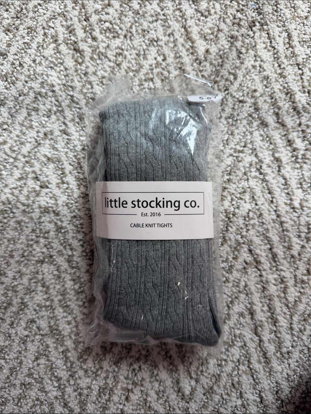 Little Stocking Co. Girls' Cable Knit Tights - Gray
